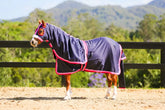 Navy Show Set + Surcingle with Double Pink Trims